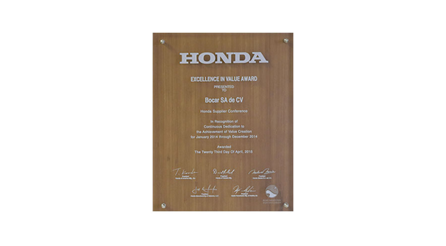 Premio Honda a la Excelencia en Valor Premio Honda a la Excelencia en Valor
