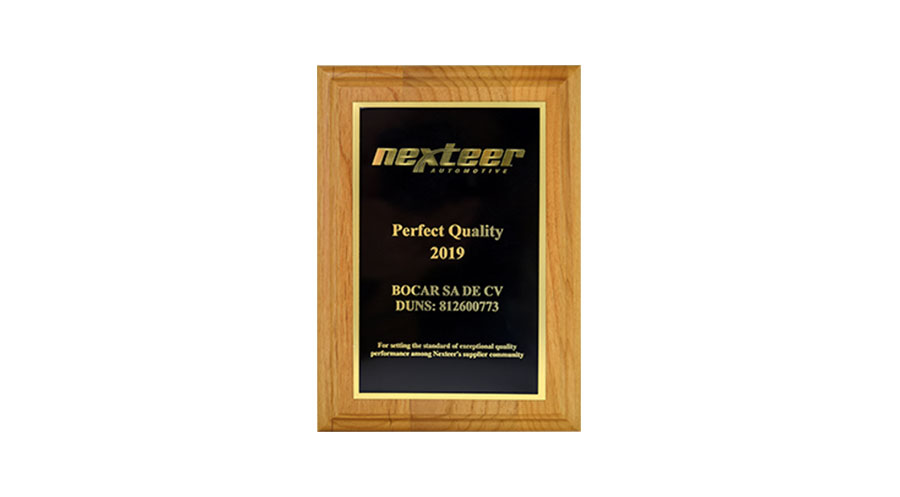 Premio Nexteer a la Calidad Perfecta Premio Nexteer a la Calidad Perfecta